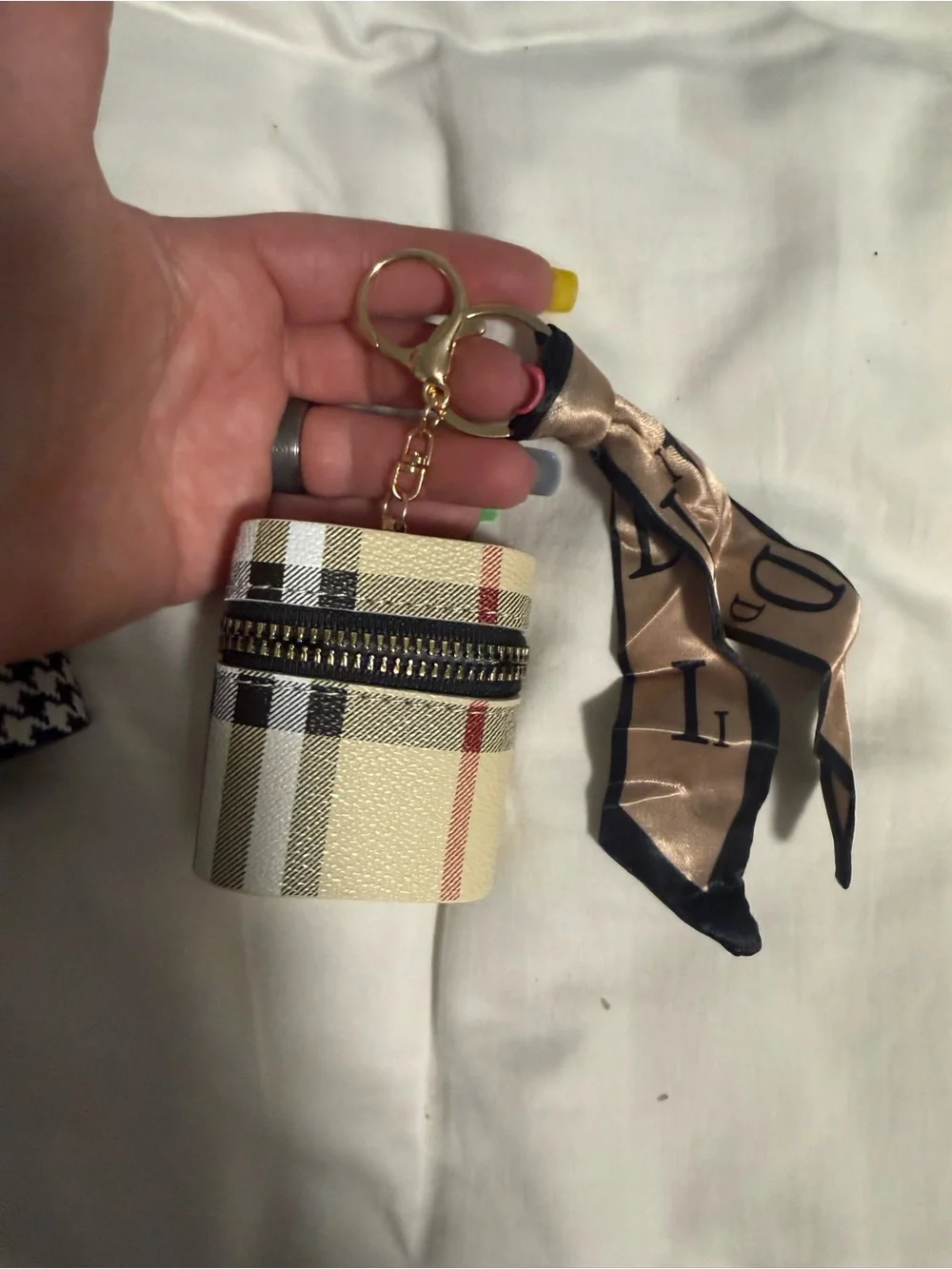 Bagcharm Zippered pouch with scarf. These fit AirPods! New